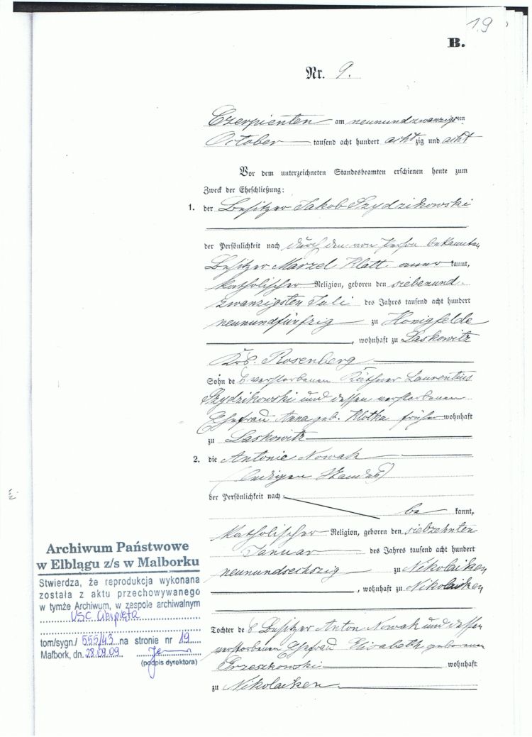 Plik:Świadectwo ślubu Cierpięta 1887 r.jpg